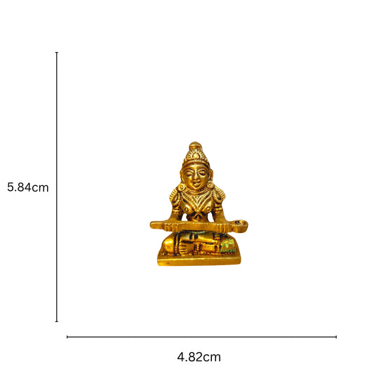 Brass Annapurna Statue, Annapurna Figurein Metal, Devi Ma Parvati Puja Idol, Hindu Goddess Made by Aakrati (2.3 Inch Height) Aakrati