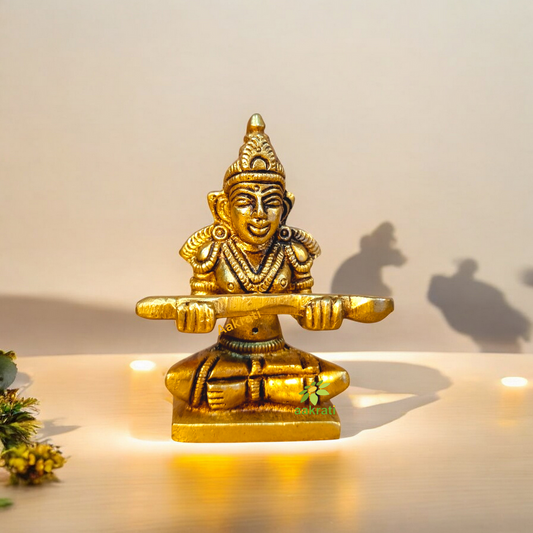 Brass Annapurna Statue, Annapurna Figurein Metal, Devi Ma Parvati Puja Idol, Hindu Goddess Made by Aakrati (3 Inch Height)