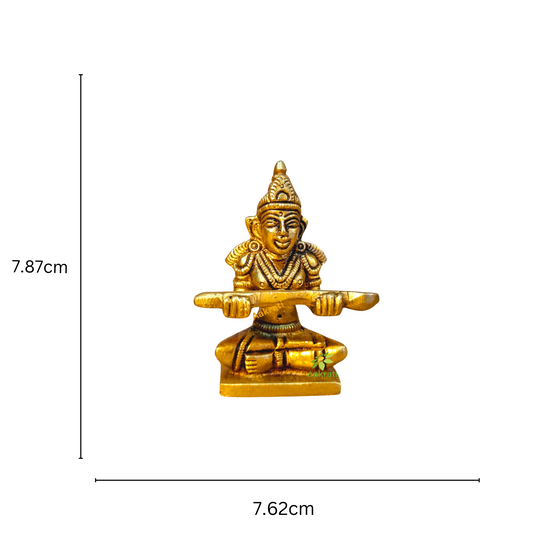 Brass Annapurna Statue, Annapurna Figurein Metal, Devi Ma Parvati Puja Idol, Hindu Goddess Made by Aakrati (3.1 Inch Height)