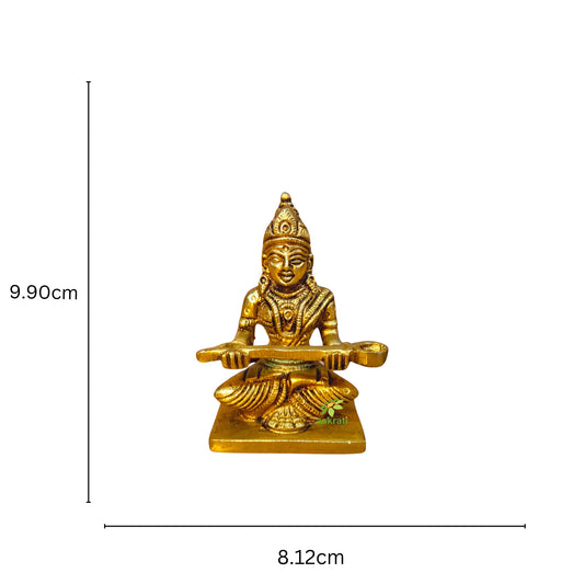 Brass Annapurna Statue, Annapurna Figurein Metal, Devi Ma Parvati Puja Idol, Hindu Goddess Made by Aakrati (3.9 Inch Height) Aakrati
