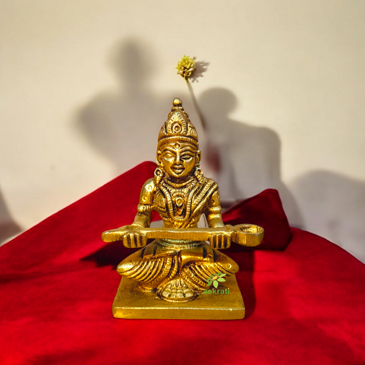 Brass Annapurna Statue, Annapurna Figurein Metal, Devi Ma Parvati Puja Idol, Hindu Goddess Made by Aakrati (3.9 Inch Height)