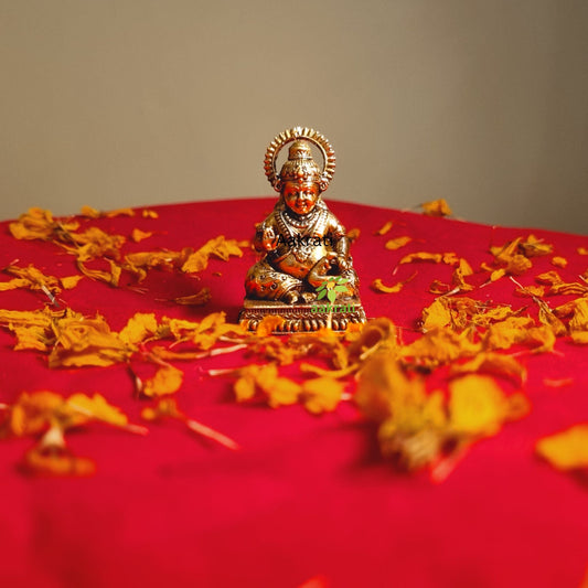 Pure Brass Lord Kuber Murti | Vastu Dosh Nivaran Idol for Pooja Room, Locker, Cash Box & Diwali Gifting | Gift Hamper Aakrati