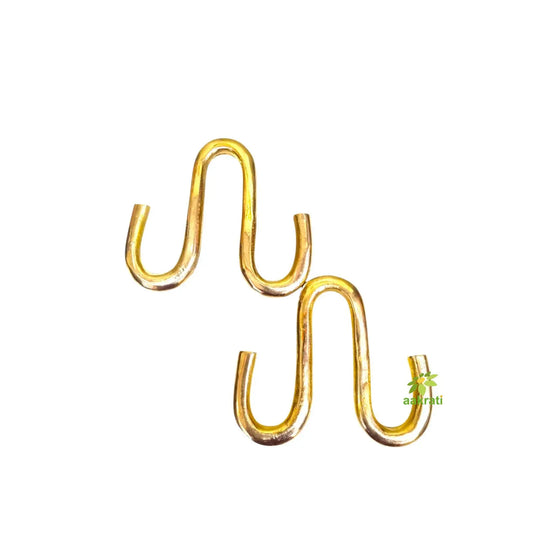 Elegant Brass Swing Chain Hooks for a Regal Touch | Handcrafted Brass Swing Chain Hooks for Classic Interiors ( Yellow, 5 inch)(one set =4 hook) Aakrati