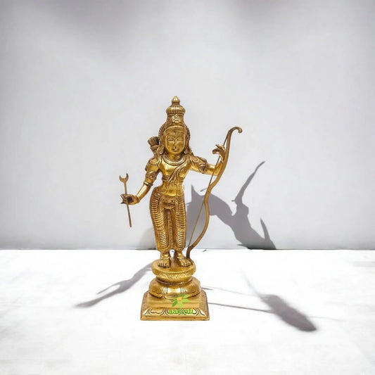Premium Brass Ram Darbar Statue | Ideal for Gifting & Worship | Ram Darbar Brass Idol ( Yellow, 18 inch) Aakrati