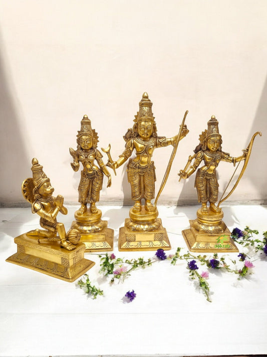 Ram Darbar Brass Idol | Enhance Your Temple & Home Décor | Divine Brass Ram Darbar Idol ( Yellow, 23 inch)