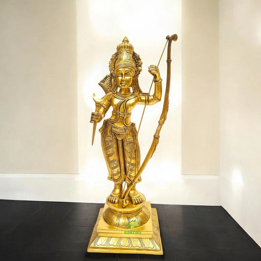 Brass Ram Darbar Statue | A Perfect Home Accent for Peace and Prosperity | Ram Darbar in Brass ( Yellow, 27 Aakrati