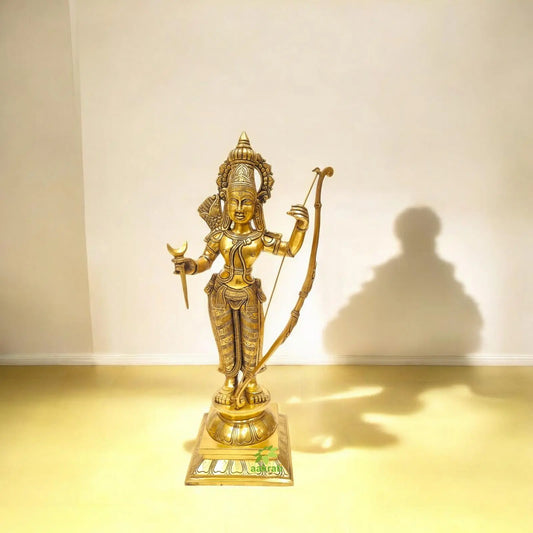 Brass Ram Darbar Family Standing Religious Decor Statue| Brass Idols ( Height 19 Aakrati