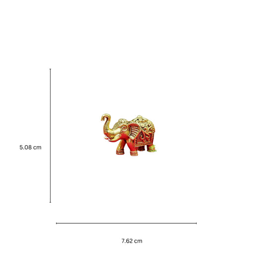 Light Weighted Pure Brass Elephant Statue | Feng Shui & Vastu Decor for Home & Office | Handcrafted Brass Elephant Figurine (Yellow, 2 Inch) Aakrati