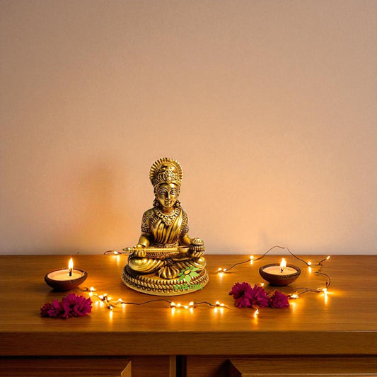 Brass Annapurna Idol for Puja Room | Brass Maa Annapurna Murti for Home Temple | Spiritual Idol for Daily Pooja (Yellow, 2.5 Inch) Aakrati