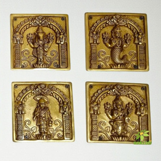 "Handcrafted Brass Dashavatar Wall Hanging | "Premium Brass Dashavatar Wall Art | ndian Handicraft Decor"(Yellow 5.9 inch) Aakrati