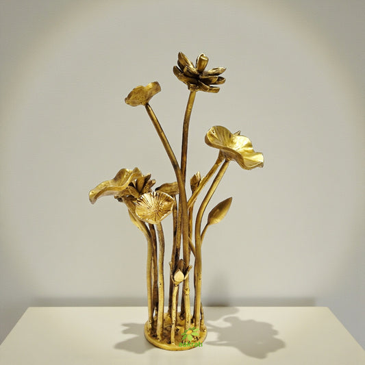 "Handcrafted Brass Beautiful Tree Table Decor | "Luxury Brass Tree Table Sculpture | Table decor (Yellow 14.8 inch)