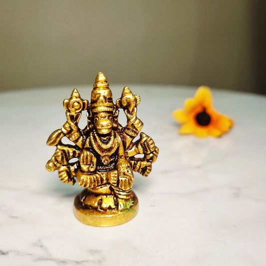 Brass Varahi Idol | Varahi Statue for Temple | Brass Varahi Amman Murti (Yellow, 1 Inches) Ashopi