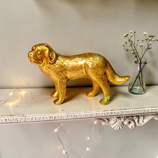Pure Brass Dog Showpiece | Classic Decorative Animal Statue for Home Décor | Decorative Collectible Gift for Animal Lovers (Yellow,2.5 Inches)