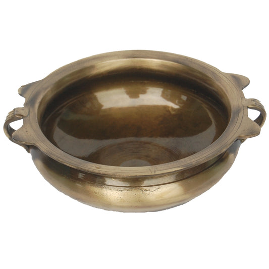 Traditional Brass Urli with Floral Design | Elegant Décor for Sacred Spaces | Handmade Brass Decorative Urli ( Yellow, 6 inch)