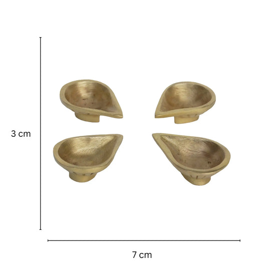 Diwali Diya/Oil Lamp Pooja Ghar/Home Decor set of 4 Aakrati