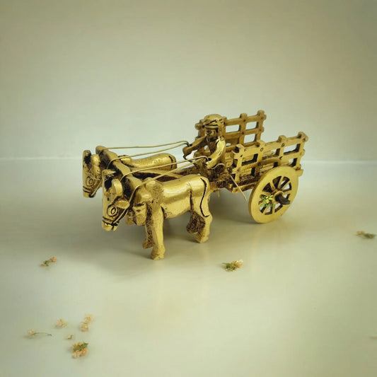 Home Decor Brass Made Bullock Cart Aakrati