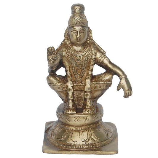 Traditional Brass Lord Murugan Murti | Sacred Decor for Your Home | Handmade Brass Lord Murugan Idol ( Brown, 5.5 inch) Aakrati