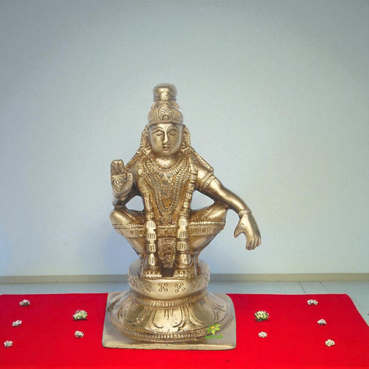 Traditional Brass Lord Murugan Murti | Sacred Decor for Your Home | Handmade Brass Lord Murugan Idol ( Brown, 5.5 inch) Aakrati