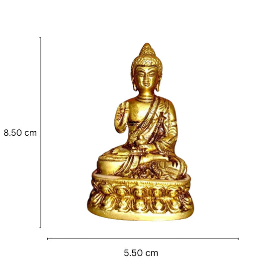 Buddha Sitting on Lotus - Brass Made Metal Craft for Gift and Decorative use Aakrati