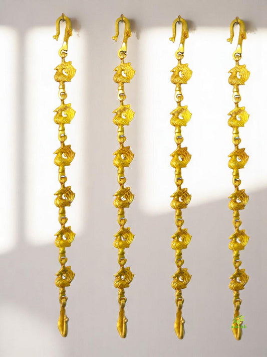Premium Brass Jhula Chain | Luxury Swing Chain for Classic Home Interiors | Brass Decorative Swing Chain ( Yellow, 90 inch)