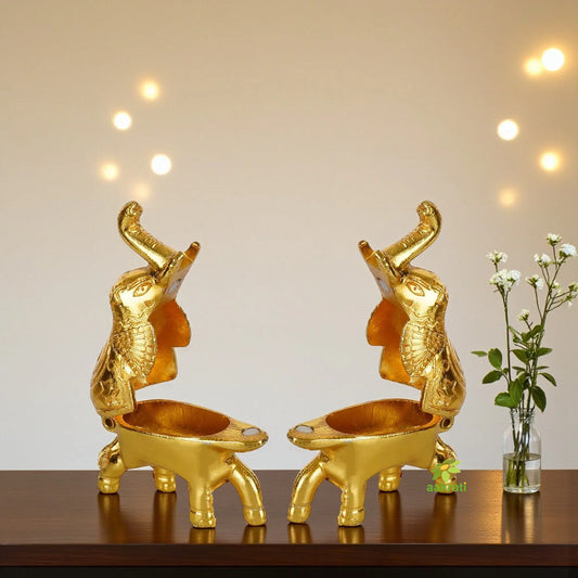 Aakrati Elephant Shaped Box For Small Storage Figurine- Set Of 2 Aakrati