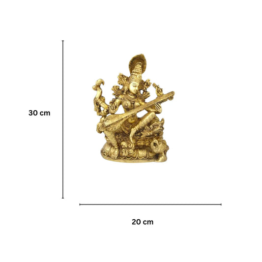 Saraswati/Veena Vadini Sitting Idol Statue Aakrati