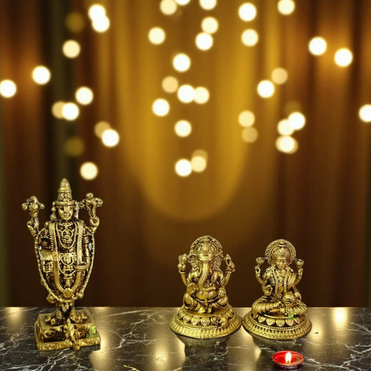 Handcrafted Brass Balaji Murti | Lord Venkateshwara Idol | Spiritual Decor for Home, Office, Mandir | Religious Gift | Gift Hamper Aakrati