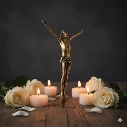 Brass Metal Jesus Figure Sculpture For Wall Mounting or Hanging