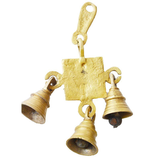 Aakrati Brass Lakshmi Wall Hanging with 3 Bells