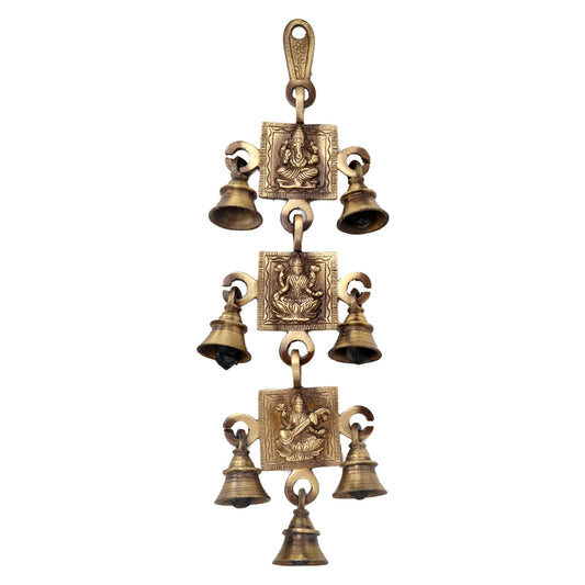 Brass Religious Wall Hanging | Handmade for Sacred Home Decor | Elegant Brass Religious Engraved Wind Chime ( 12.3 inch)
