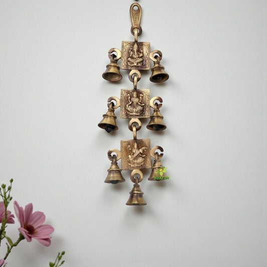 Brass Religious Wall Hanging | Handmade for Sacred Home Decor | Elegant Brass Religious Engraved Wind Chime ( 12.3 inch)