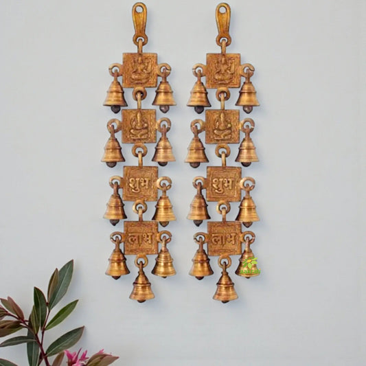 Home Decorative Ganesh Lakshmi Brass Feng Shui Bell Aakrati