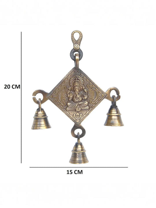 Feng Shui Metal Wind Chime With 3 Brass Bells Good Luck Chime Aakrati