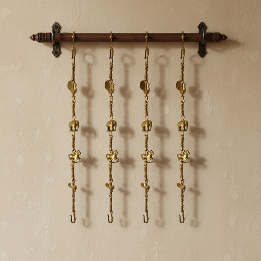 Designer Brass Swing Chain | A Luxurious Touch for Your Home | Intricate Brass Swing Chain ( Yellow, 90 inch) Aakrati