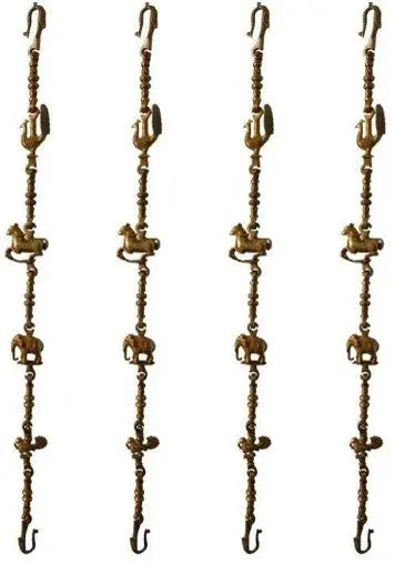 Designer Brass Jhula Chain | Elegant Brass Designer Swing Chain for Luxurious Home Interiors | Brass Animal Design Jhula Chain ( Yellow, 90 inch) Aakrati