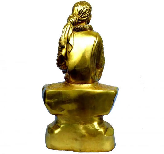 Brass Sai Baba Sitting Idol | Divine Presence for Your Home | Handcrafted Brass Sai Baba Statue ( Yellow, 25 inch) Aakrati