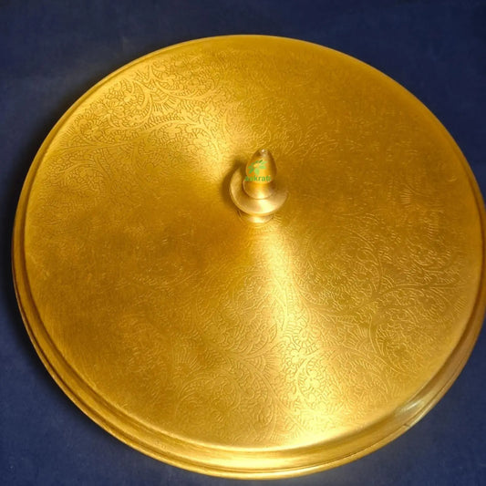 Brass Spice Box | Stylish & Durable Masala Daani for Indian Kitchens | Luxury Brass Masala Box ( Yellow, 8 inch) Aakrati