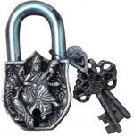 Brass Antique Padlock | Elegant, Secure, and Handcrafted for Your Home | Brass Lion Shape Door Padlock ( Brown, 3.5 inch) Aakrati