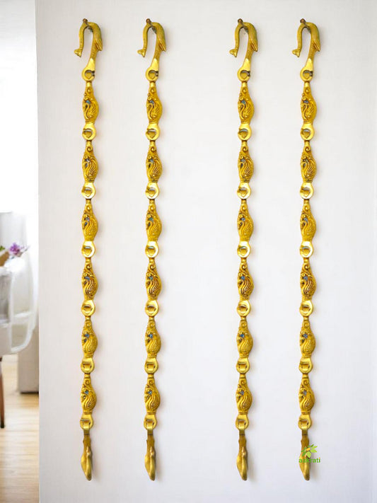 Traditional Brass Jhula Chain | Perfect for Elegant Swing Decor | Designer Brass Jhula Chain ( Yellow, 90 inch)