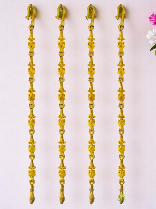 Designer Brass Jhula Chain | Handcrafted for a Luxurious Swing Experience | Brass Decorative and Stylish Swing Chain ( Yellow, 90 inch)