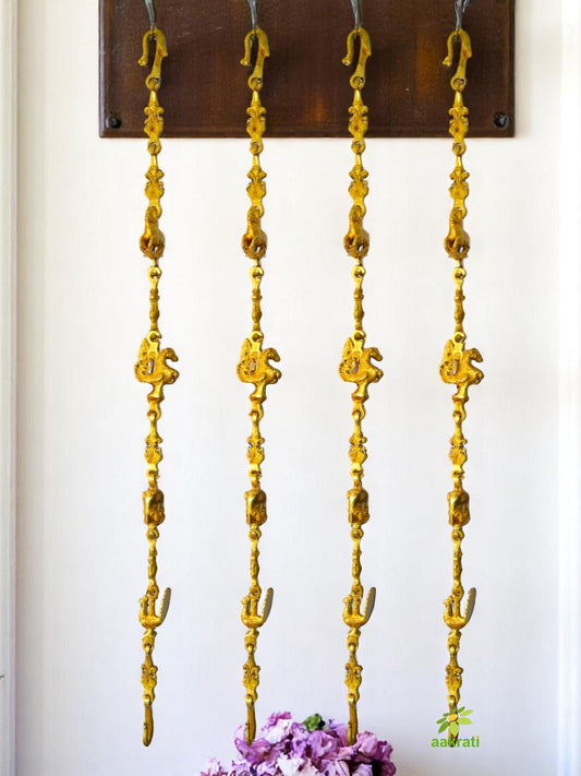Designer Premium Handmade Brass Swing Chain | Handcrafted Decorative Accent for Your Home | Brass Jhula Chain ( Brown, 90 inch)