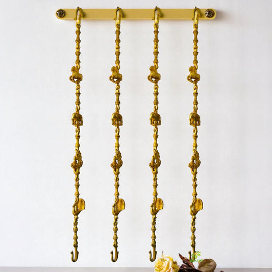 Vintage Brass Swing Chains for Home Jhula | Strong & Stylish | Brass Handcrafted Swing Chains for Rustic Home Jhula ( Brown, 88 inch)