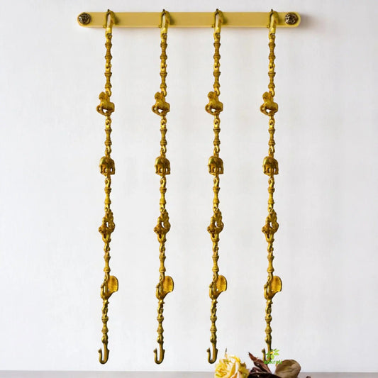 Vintage Brass Swing Chains for Home Jhula | Strong & Stylish | Brass Handcrafted Swing Chains for Rustic Home Jhula ( Brown, 88 inch) Aakrati