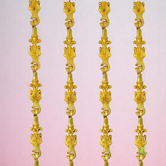 Designer Brass Jhula Chain | Handcrafted for a Luxurious Swing Experience | Brass Decorative and Stylish Swing Chain ( Yellow, 90 inch)