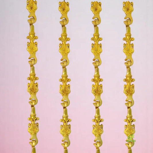 Designer Brass Jhula Chain | Handcrafted for a Luxurious Swing Experience | Brass Decorative and Stylish Swing Chain ( Yellow, 90 inch) Aakrati