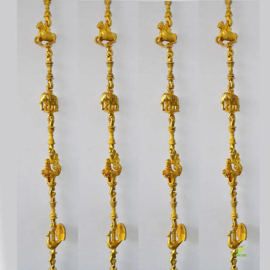 Vintage Brass Swing Chains for Home Jhula | Strong & Stylish | Brass Handcrafted Swing Chains for Rustic Home Jhula ( Brown, 88 inch) Aakrati