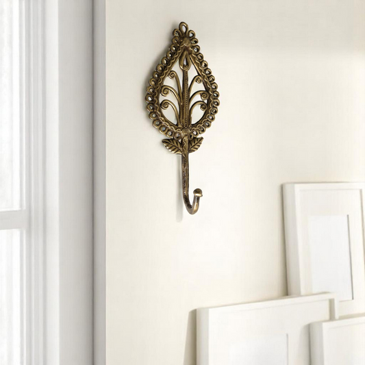 Aakrati Wall Mounted Coat Hook Robe Hooks Cloth Hanger Coat Hanger Coat Hooks Rustic Hooks for Bath Kitchen Garage Single Coat Hanger-Royal Antique Look Design