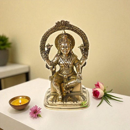 Goddess Laxmi brass metal pooja ghar/office decor statue Aakrati