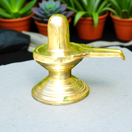 Brass metal Shiv linga for pooja ghar/temple Aakrati