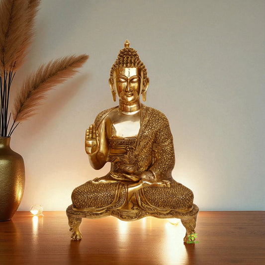 Home decor brass made Lord Buddha decorative statue by Aakrati Aakrati